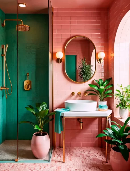 Traditional Bathroom Design Ideas with Plants