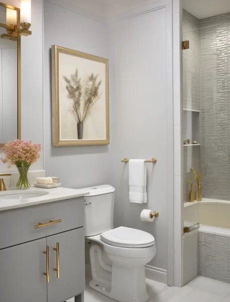 Divine Look with Light Grey Traditional Bathroom Design