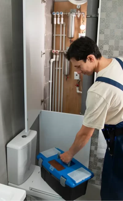 Technician Doing Boiler Replacement Work in Bolton